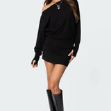 Eve Off Shoulder Knit Mini Dress