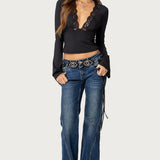 Tina Lacey Plunge Neck Top