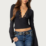 Tina Lacey Plunge Neck Top