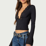 Tina Lacey Plunge Neck Top