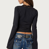Tina Lacey Plunge Neck Top