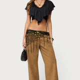 Deena Ruffled V Neck Top