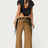 Deena Ruffled V Neck Top