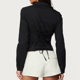 Amelie Lace Up Button Up Shirt