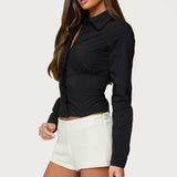 Amelie Lace Up Button Up Shirt