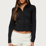 Amelie Lace Up Button Up Shirt