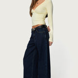 Doron V Neck Long Sleeve Top