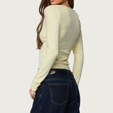 Doron V Neck Long Sleeve Top