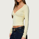 Doron V Neck Long Sleeve Top