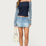 Rion Contrast Striped Off Shoulder Top