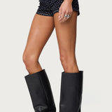 Moirah Rhinestone Denim Micro Shorts