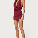 Dex Buckle Cowl Neck Mini Dress