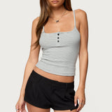 Striped Henley Tank Top