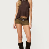 Ivey Backless Crochet Halter Top