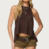 Ivey Backless Crochet Halter Top