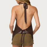 Ivey Backless Crochet Halter Top