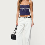 Rhoda Contrast Polka Dot Tank Top