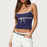 Rhoda Contrast Polka Dot Tank Top
