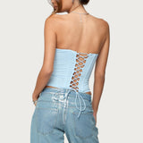 Lexah Faux Crystal Strapless Mesh Corset