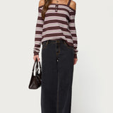 Shyla Off Shoulder Striped Knit Top