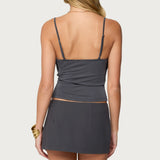 Layered Bandeau Cowl Neck Top
