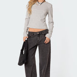 Marny Long Sleeve Waffle Top