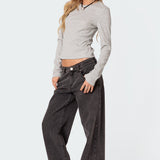 Marny Long Sleeve Waffle Top
