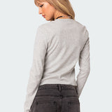 Marny Long Sleeve Waffle Top