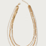 Layered Rhinestone Chain Necklace