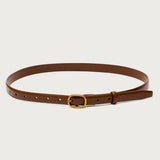 Oval Buckle Faux Leather Belt