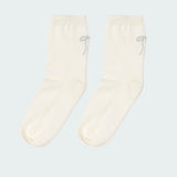Embroidered Bow Socks