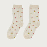 Embroidered Rose Socks