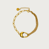 Abstract Ring Multi Chain Bracelet