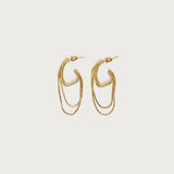 Dangling Chain Hoop Earrings