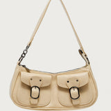Distressed Faux Leather Buckle Bag