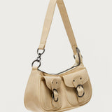 Distressed Faux Leather Buckle Bag