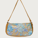 Sequin & Embroidered Straw Bag