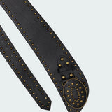 Studded Faux Leather Western Belt