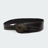 Studded Faux Leather Western Belt