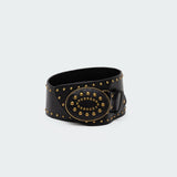 Studded Faux Leather Western Belt