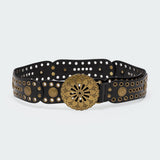 Scalloped Circle Faux Leather Belt