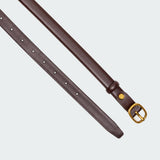 Oval Buckle Faux Leather Belt