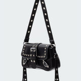 Stud & Buckle Faux Leather Bag