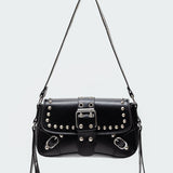 Stud & Buckle Faux Leather Bag