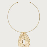 Abstract Pendant Cuff Necklace