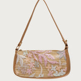Sequin & Embroidered Straw Bag