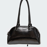 Bow Pocket Faux Leather Shoulder Bag