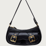 Zinnia Faux Leather Buckle Bag