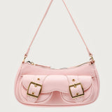 Zinnia Faux Leather Buckle Bag