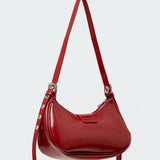 Washed Faux Leather Buckle Bag